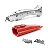 Delphin®-03 Teppichmesser | 1 Hakenklinge | 1 Trapezklinge | Kunststoffköcher