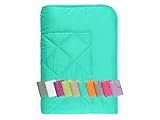 npluseins Sommerdecke - Picknickdecke - Leichtbettdecke - in 2 Größen und in 7 modernen Farben, ca. 135 x 200 cm, türkis