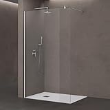 doporro Luxus Duschwand für Dusche Duschabtrennung 100x200cm Walk-In Dusche 10mm ESG-Sicherheitsglas Klarglas inkl. Nanobeschichtung Bremen02K