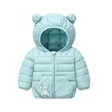 Generisch Winterjacke Mädchen Jungen Mantel Jacke Warm Puffer Jacken mit Kapuze Baumwolle Wintermantel Übergangsjack Leichte Daunenjacke Windjacke Outerwear