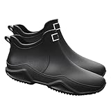 Regenstiefel für Herren, wasserdichte Gummi-Überschuhe - rutschfeste Regenüberschuhe für Knöchel und Regenstiefel, Regenüberzüge für Schuhe, Pl galoschen, Schwarz , 41
