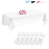 CHEPULA Einweg Tischdecke Weiß, [6 Stück] Einwegtischdecken Wasserdicht, Rechteckig Tischdecken Tischtuch Geeignet für Geburtstag, Party, Hochzeit, Weihnachten, 137 x 274 cm, Weiss
