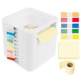 Haftnotizhalter – Notizzettelspender | Notizzettelspender für Koffer | Haftnotizen Rollenbehälter | Bürobedarf Organisationszubehör mit Clips für Klassenzimmer, Schule, Schrank, Zuhause