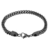 TOGEVAL Edelstahl Herren Armband Gliederkette Leichtes Hautfreundliches Männerarmband Modisch Robust Geschenkidee für Geburtstag Weihnachten Feiertage