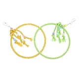 Toyvian 2 Stück Vogel Schaukel aus Baumwollseil für Kleine Vögel Perch Ring für Wellensittiche Nymphensittiche und Kanarienvögel Langlebige Hängematte für Vogelkäfig Spielplatz und