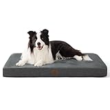 BEDSURE orthopädisches Hundekissen große Hunde - 89x56x8cm waschbares Hundebett mit 2 in 1 Memoryschaum, kuscheliges Hundematte Hundematratze, dunkelgrau