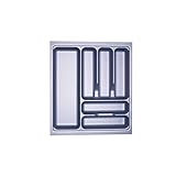 KÖNIG Besteckeinsatz I Silbergrau für SO-Box, Blum Tandembox u. ModernBox mit Korpusbreiten 300-1200 mm (50er Korpus - 419 x 473 mm)