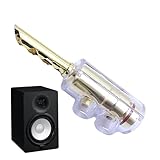Lautsprecher-Bananenstecker, vergoldeter Audioanschluss, High Fidelity-Terminal | Audiofiles Kabel für Audiosysteme, HiFi-Lautsprecheradapter | Langlebiger Stecker, einfache Installation