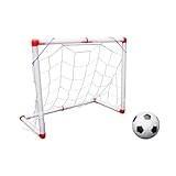 JOINPAYA Mini Fußballtor mit Netz Faltbares Fußballtor für Indoor und Outdoor Mit Fußball und Handpumpe Wetterfestes Sportspielzeug für Jungen und Mädchen