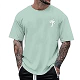 kuiazelit 2024 Oversize T-Shirt Herren Rundhals Kurzarm T-Shirts Männer Casual T-Shirt Sport Fitness Tops Sommer Sportshirt Bodybuilding Laufshirt 6XL T-Shirts für Männer Groß und Groß, mintgrün, 4XL