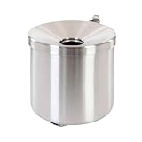 PROREGAL Runder Sicherheits-Wandaschenbecher mit Kippvorrichtung | 2 Liter, HxØ 16x16cm | Metall | Edelstahl | Silber
