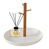 Schlüsselhalter aus Holz: Nivellierter Bambushalter, dekoratives Schmucktablett, Mehrzweck-Organizer, elegantes Hängeregal | Zubehör für Zuhause, Schmuck, Eingang, Schlüssel, Parfüm, Geschenke