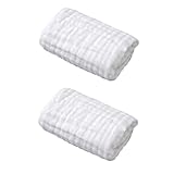 DECHOUS 2 Stück Teiliges Baumwolle Musselin Pucktuch Atmungsaktiv Weich Babydecke und Badetuch für Neugeborene Hautfreundlich Saugfähig