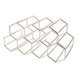 Onchdbfhuu Hexagon Weinflaschenlager Weinregal Modernes Metall Honigwaben Bienenstock Tischdesign 9 Flaschen Kapazität Präsentationshalter C