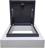 Dachluke Stahl-Einbruchschutztür Dachfenster, Dachausstiegsluke aus verzinktem pulverbeschichtetem Stahl, Dachbodentreppen-Öffnungsdeckel – Dichtungsgummistreifen-Design, Kellerabdeckungen,65x65cm