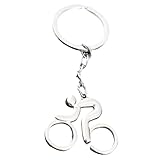 YAPKOLV Fahrrad Schlüsselanhänger, Fahrradfahrer Schlüssel Anhänger, Fahrrad Rennrad aus Metall, Kreative Geschenke für Männer, Frauen & Kinder (Silber)
