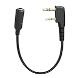 25 cm Kopfhörer-Radio-Adapter für K-Typ-Zwei-Pin-Radios und 3,5-mm-Headsets mit Mikrofon, tragbares Radio-Mikrofon-Adapterkabel