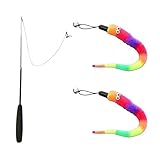 77cm Katzenangel,Katzenspielzeug Angel,Cat Toy,Katzenangel Stabil,Katzen Angel,Federn,Federspielzeug,Interaktives Katze Spielzeug Katzen Spielstab Stab Mit Federn Stab Glocken für KäTzchen Oder Katze
