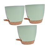 DOITOOL 3 Stück Selbstbewässernder Blumentopf Abnehmbar Langlebiger Kunststoff Pflanzkübel mit Wasserspeicher für Innenräume Wie Zuhause Büro Garten zur Optimalen Pflanzenpflege