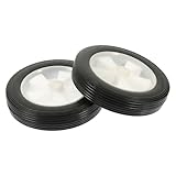 TEHAUX 2 Stück Silent Vollgummi Ersatzrollen für Rasenmäher und Gartengeräte Robuste Handwagenräder mit Hoher Tragfähigkeit Verschleißfest und Geräuscharm Flexibel Drehbar Langlebig und