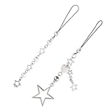 Psyqtsuary 2 Stück Niedliche Handy Charms, süße Handy Anhänger, ästhetische Y2K Charms, Anhängerzubehör mit Sternperlen für Tasche Schlüsselanhänger Kamera Geldbörse