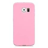 cuzz Kompatibel mit Samsung Galaxy S6 Hülle Case Silikon Schutzhülle Handyhülle,Outdoor Stoßfest Schutzhülle Schmaler Telefonschutz,Staub und Scratch-Stoßfest-Pink