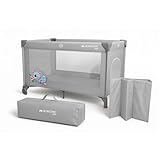 Mobiclinic®, Reisebett, Tragetasche, 2 in 1, Ultrakompakt faltbar, Herausnehmbare matratze, Mofli, Bis zu 15kg, Atmungsaktives gewebe, Seiteneingang mit reißverschluss, Baby laufstall (grau)