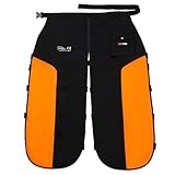 WISEPRO Universal Kettensägen-Sicherheitsleggings,Schnittschutz Chaps, Verstellbare Schutzchaps Hose Kettensägen-Schürze Sicherheitshose für Männer/Frauen(Orange-Schwarz)