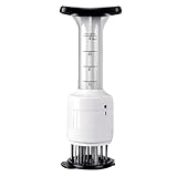 Edelstahl Handbuch Fleischspritze, Marinierspritze, Marinadenspritze, BBQ Bratenspritzen, Fleischinjektor, Fleisch injektionsspritze, Gewürzspritze für BBQ, Rind, Huhn und Schweinefleisch (Weiß)