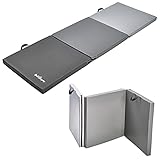 Bad Company Weichbodenmatte 3-fach faltbar I Klappbare Trainingsmatte 180 x 60 x 5 cm aus Schaumstoff mit Tragegriffen (Grau)