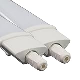 LUXULA 2er Set LED Feuchtraumleuchte 120 cm - mit Quick Connector - IP65 4000K Neutralweiß - 36W 3250lm - Wannenleuchte Röhre Keller Garage Werkstatt