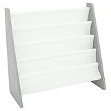 Humble Crew WO671 Kindermöbel - Kinder-Bücherregal aus Holz mit 4 Etagen, Grau/Weiß