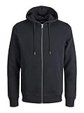 JACK&JONES PLUS Herren Jjebradley Sweat Zip Hood Noos Pls Sweatshirt-Jacke, Black, 3XL Größen