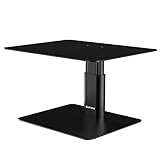 BoYata Monitorständer, Höhenverstellbar Metallisch Schreibtischständer PC Bildschirm Ständer, Organizer, Kompatibel mit iMac, TV, PC, Laptop, Computerund allen Bildschirmen, Schwarz