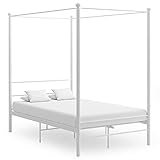 HOMEELIKE Himmelbett Wei? Metall 120x200 cm