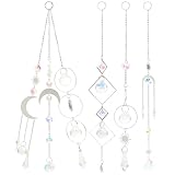WRITWAA 6 Stück Sonnenfänger Fensterhänger aus Kristalllegierung Hängende Regenbogenprisma Kugeln Kleine Gartendekoration für Außenbereich Party und Hochzeit