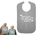 Cre9tive Wenn du das lesen kannst, habe ich noch nicht gegessen - Geschenk zur Rente - Lustiges Lätzchen für Erwachsene Ess-Schürze Essschürze Kleidungsschutz wasserdicht ID: 036 (grau)