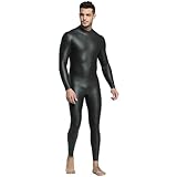 3MM Neoprenanzug for Männer Und Frauen, Elastischer Neopren-Freitauchanzug, Hält Warm, Offenzellige Schwimmanzüge, Einteiliger Neoprenanzug(Black,XL)