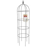 KADAX Rankobelisk aus pulverbeschichtetem Stahl, 3D-Rankobelisk, Rankhilfe, Obelisk, freistehende Ranksäule, Rankobelisk, Rankturm, Rankgitter (H: 150 cm, Rund)