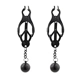 Nippelklemmen mit Gewichteten Kugeln, Brust Flirten Spielzeug, Nippel-Sexspielzeug für Frauen/Männer, Verstellbare Nippelklammern aus Edelstahl ohne Piercing für Anfänger - sensorische Stimulation