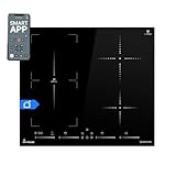 Induktionskochfeld 60 cm | Autark | 7,4 kW | 4 Zonen | 9 Stufen | Rahmenlos | Schnellaufheizung | BBQ-Funktion | Touch Slider | Smart WiFi App WLAN | IND5901HC