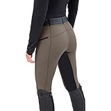 Reithose für Damen, hohe Taille, Reithose für Damen, Sporthose, Fitnessstudio, Yoga, Workout, Leggings, Reitleggings mit hoher Taille, für Damen, 1 x Kaffeebraun, S
