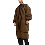 Generisch Arabische Kleidung Herren Verdickt und Verlängert Wildleder Robe Strickjacke Islamische Kleidung Winddicht Warm Lang Mantel Wintermantel Fallen Winter Jacke Parka Outwear