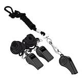 Yardwe 3Pcs Schiedsrichter Pfeife Lanyards Fußball Pfeift Pfeife Bulk Trainer Pfeife Notpfeifen Pfeife Pfeife Rettungsschwimmer Plastiksport Pfeift Mit Lanyard Zug Pfeife Bauch Schwarz