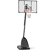 SPORTNOW Basketballkorb Outdoor Basketballständer mit Rollen 107x70cm Rückwand, Mobiler Basketballkorb mit Ständer, verstellbare Korbhöhe 236-293 cm, Basketballanlage für Jugendliche Erwachsene