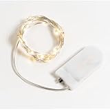 LAC Lichterkette Led mit Batterie 2m| 20er Led Lichterketten Batteriebetrieben Kurz Draht Warmweiß | Mini Drahtlichterkette Innen Kleine | Außen Flaschen Wand Zimmer Weihnachten Party Hochzeit Deko