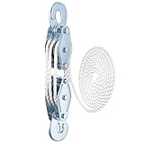 QWORK® Flaschenzug mit 8 Umlenkrollen - Maximale Kapazität: 400 kg, Max. Hubhöhe: 1,8 m