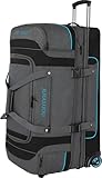 Reisetasche 2-Rad Trolley 120-150 Liter Weichgepäck Travel Bag mit Rollen und 6 Fächern - erweiterbarer Reisetrolley - Rolltasche Sporttasche 81x39x39/47 cm Farbe Grau/Blau Größe 120-150 Liter
