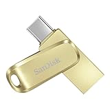 SanDisk Ultra Dual Drive Luxe USB Type-C-Laufwerk Smartphone Speicher 256 GB (Mobiler Speicher, USB 3.2 Gen 1, drehbares Design, 400 MB/s Lesen, USB Laufwerk, automatisches Backup) Gold