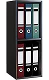 VCM Holzregal stehend | platzsparender Aktenschrank | Maße ca. H. 72 x B. 34 x T. 30 cm | Elegantes Regal stehend | Büroregal – Offas 2f Schwarz